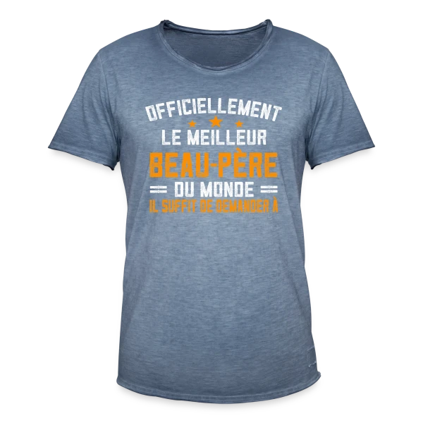 Beau-Père : T-shirt Personnalisé pour un Super Beau-Père sur T-shirt vintage Homme