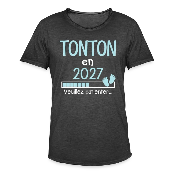 Super Tonton de l'Année - Cadeau Personnalisé sur T-shirt vintage Homme