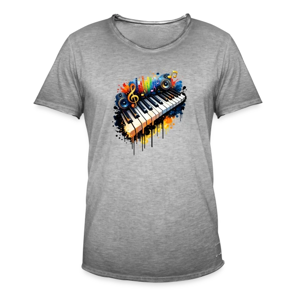 Piano Graffiti Urbain sur T-shirt vintage Homme