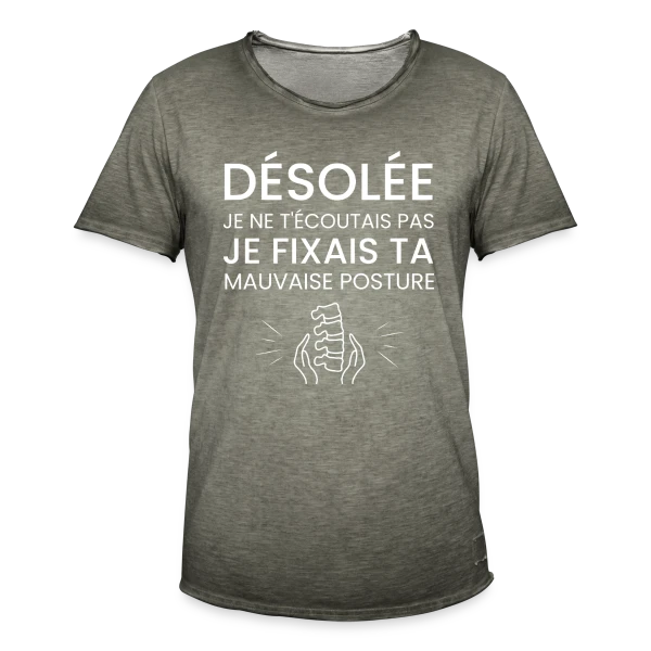 Désolé, Je ne Peux Pas... [À Personnaliser] sur T-shirt vintage Homme