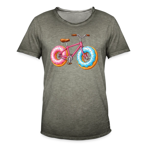 Cycliste Gourmand : Donut & Vélo Humoristique sur T-shirt vintage Homme