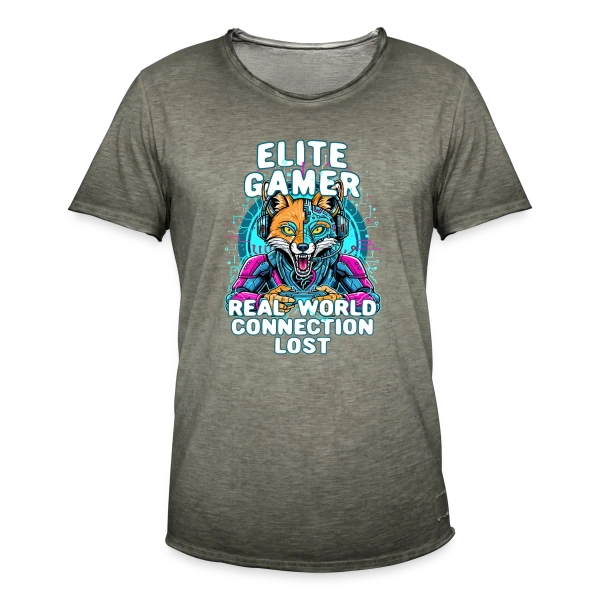 Élite Gamer : Connexion Fox Humour Geek sur T-shirt vintage Homme