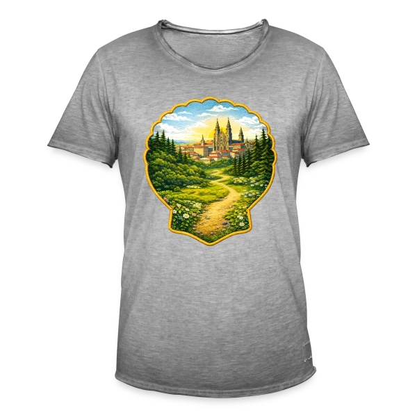 Chemin de Compostelle : L'Aventure du Pèlerinage sur T-shirt vintage Homme