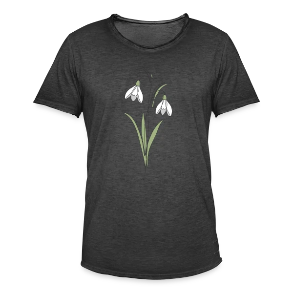 Line Art Perce-Neige sur T-shirt vintage Homme