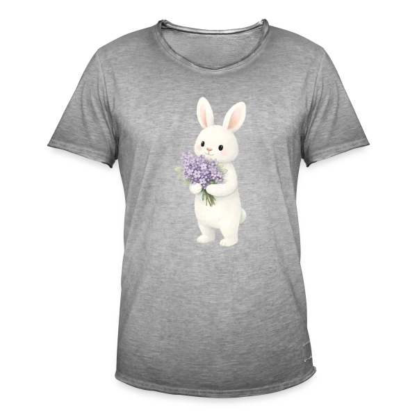 Lapin dans les Lilas - Douceur Printanière sur T-shirt vintage Homme