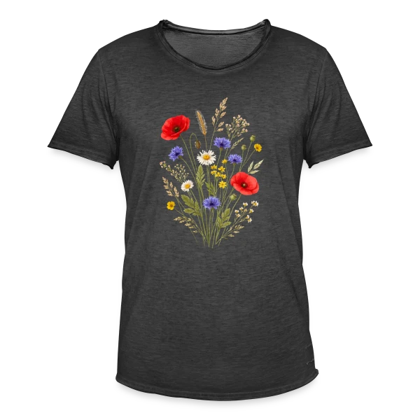 Fleurs Sauvages - Esprit Bohème Nature sur T-shirt vintage Homme