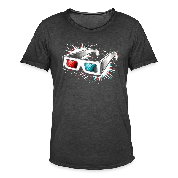 Lunettes 3D Rétro sur T-shirt vintage Homme