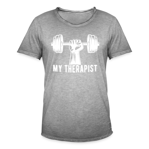 Ma Thérapeute : La Barre (de Musculation) ! Humour Sportif sur T-shirt vintage Homme