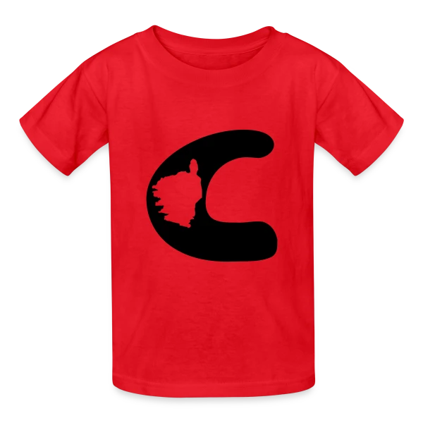 Lettre C Carte Corse sur T-shirts Russell Enfant