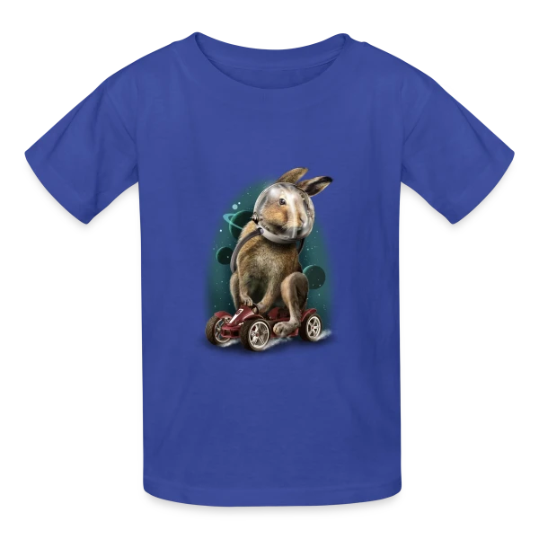 Lapin Racer Spatial sur T-shirts Russell Enfant