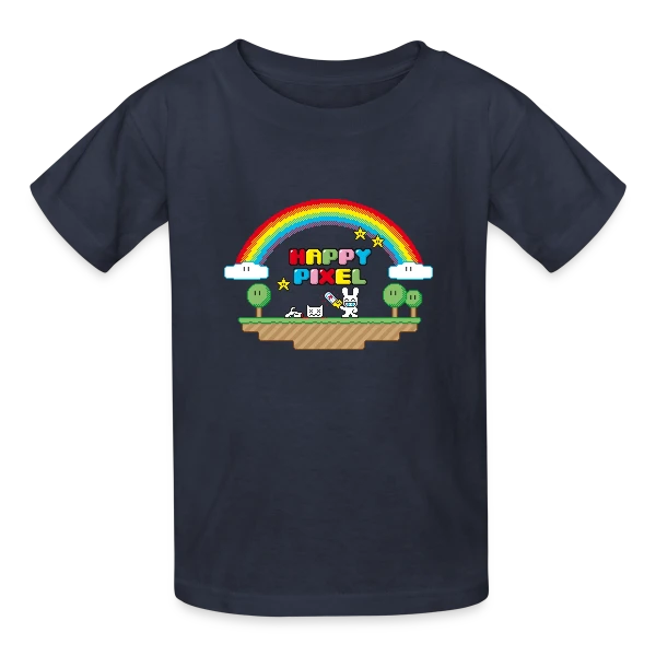 Happy Pixel : Humour Décalé Rétro Pixel Art sur T-shirts Russell Enfant
