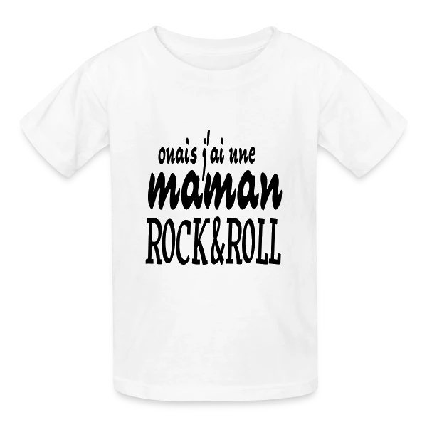 Maman Rock'n'Roll sur T-shirts Russell Enfant