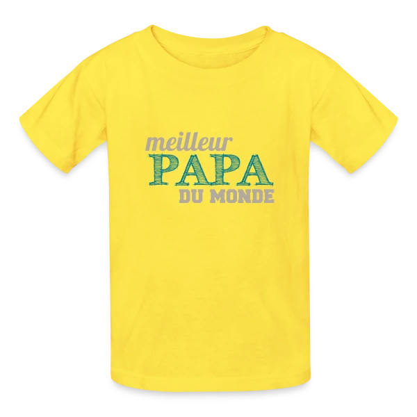 Le Meilleur Papa du Monde - Cadeau Fête des Pères Original sur T-shirts Russell Enfant