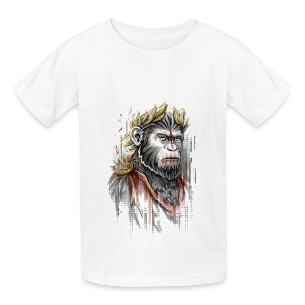 César l'Empereur Singe sur T-shirts Russell Enfant