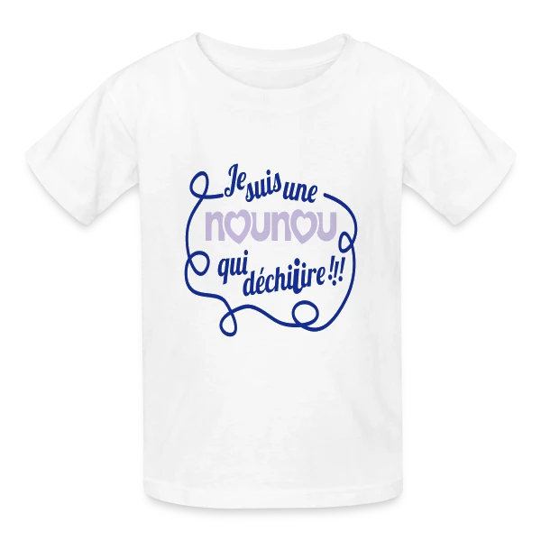 Ma Nounou en Or qui Déchire sur T-shirts Russell Enfant