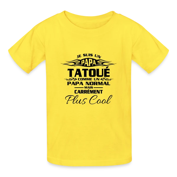 Papa Tatoué Stylé sur T-shirts Russell Enfant