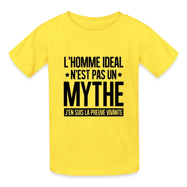 Homme Idéal : Le Mythe Rendu Réel sur T-shirts Russell Enfant