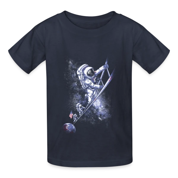 Juillet 69 : Mission Déglinguée sur T-shirts Russell Enfant