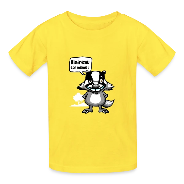 Le Blaireau Rigolo sur T-shirts Russell Enfant