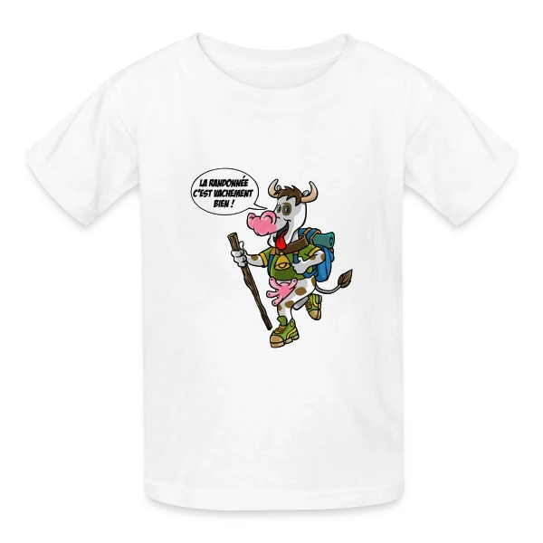 Vache Randonneuse sur T-shirts Russell Enfant