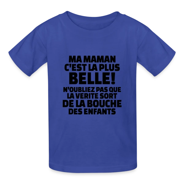 "Ma Maman, La Plus Belle du Monde" : Amour Infini sur T-shirts Russell Enfant