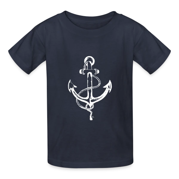 Ancre Marine Élégante : Passion Océane sur T-shirts Russell Enfant