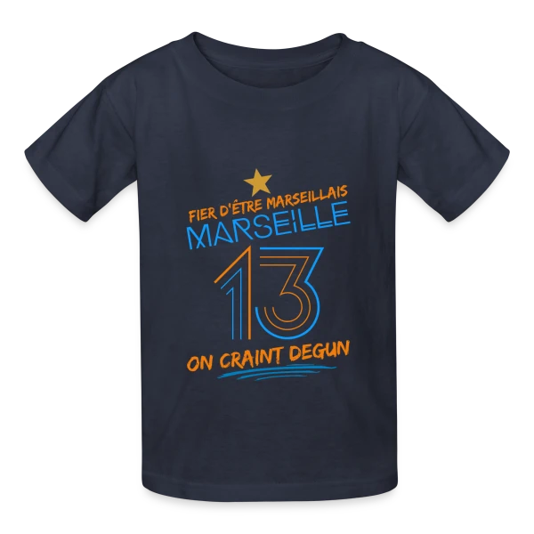 Fier Marseillais On Craint Degun sur T-shirts Russell Enfant