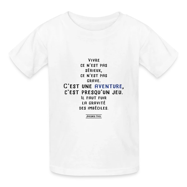 Jacques Brel: Le Grand Poète sur T-shirts Russell Enfant