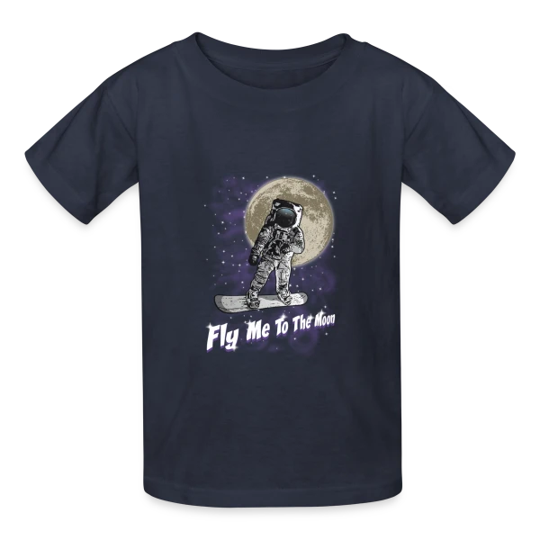 Snowboarder lunaire sur T-shirts Russell Enfant