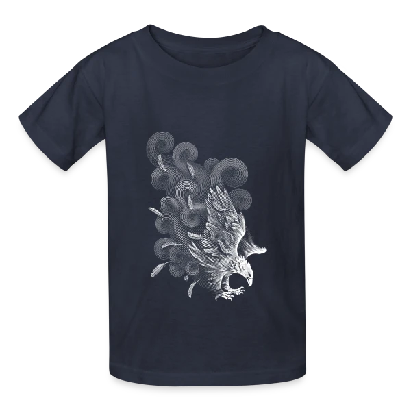 Ailes au Vent sur T-shirts Russell Enfant