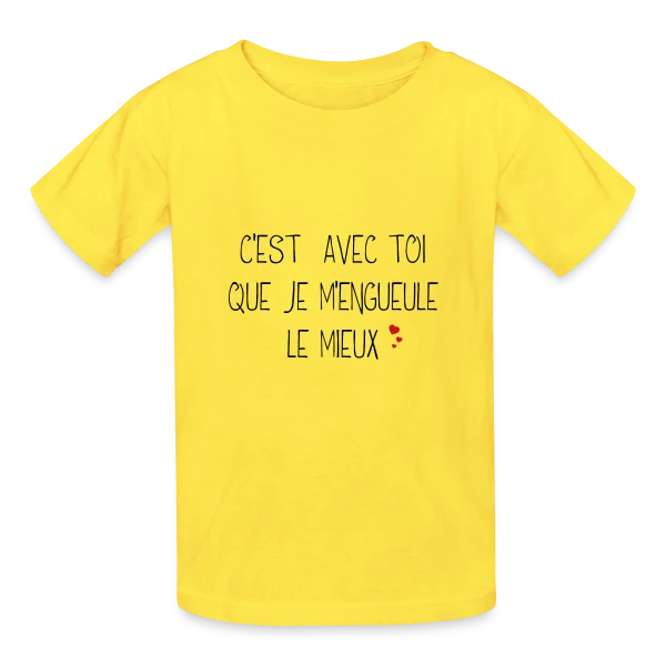 Humour Couple : C'est avec toi que je m'engueule le mieux sur T-shirts Russell Enfant