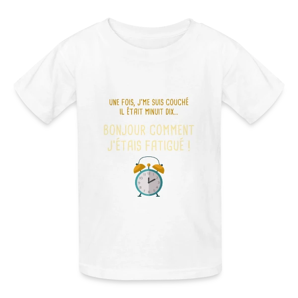 Minuit Dix : L'Heure Fatale du Coucher sur T-shirts Russell Enfant