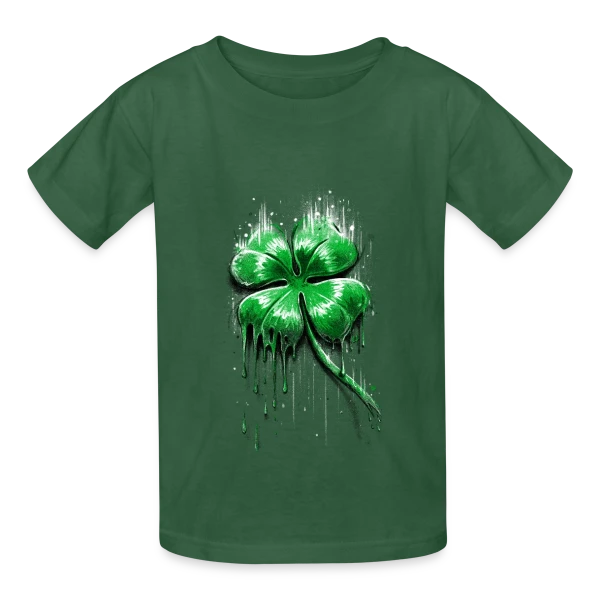 Trèfle Fondant : La Chance en Fusion sur T-shirts Russell Enfant
