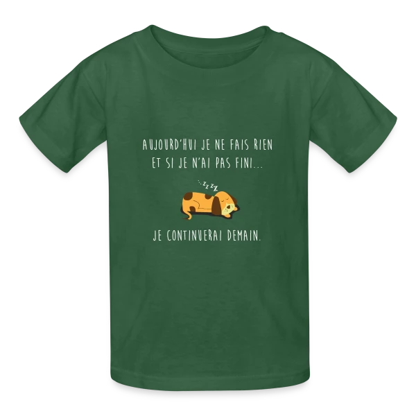 L'Art de Ne Rien Faire sur T-shirts Russell Enfant