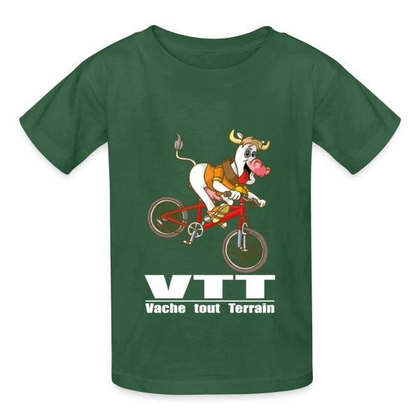 Vache VTT : L'Aventure à la Campagne sur T-shirts Russell Enfant
