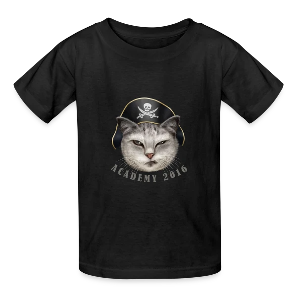 Académie des Chats Pirates sur T-shirts Russell Enfant