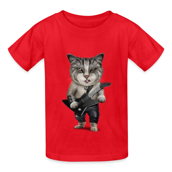 Metalcat : Le Chat Métalleux sur T-shirts Russell Enfant