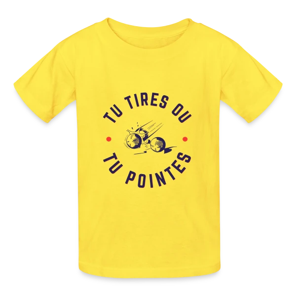 Pétanque: Tu Tires ou Tu Pointes? sur T-shirts Russell Enfant
