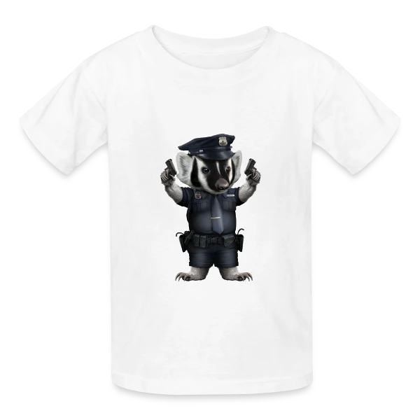 Blaireau Police sur T-shirts Russell Enfant