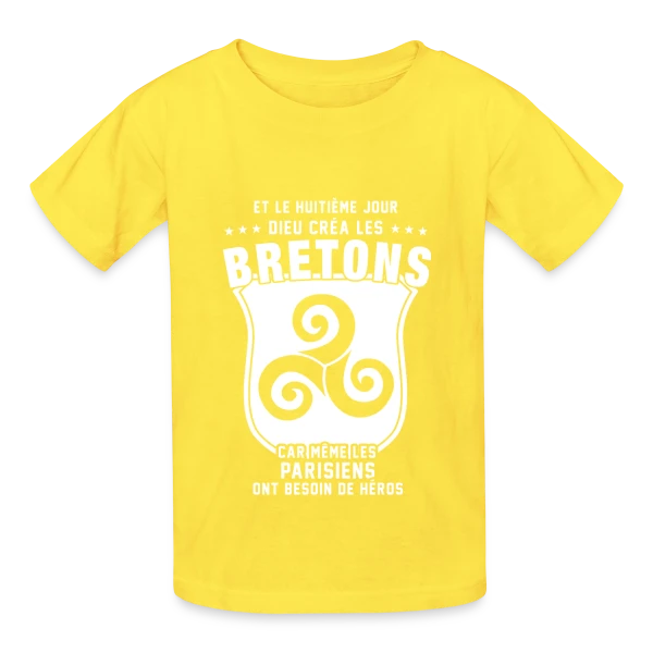 Bretons 8ème Jour sur T-shirts Russell Enfant