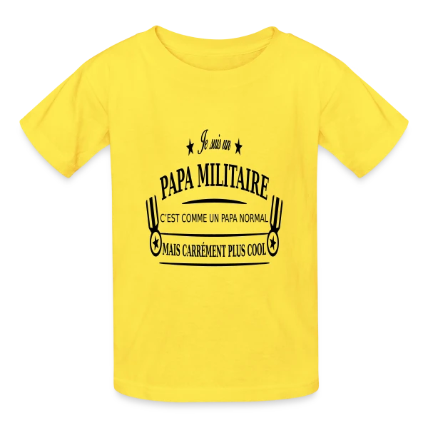 Papa Héro Militaire sur T-shirts Russell Enfant