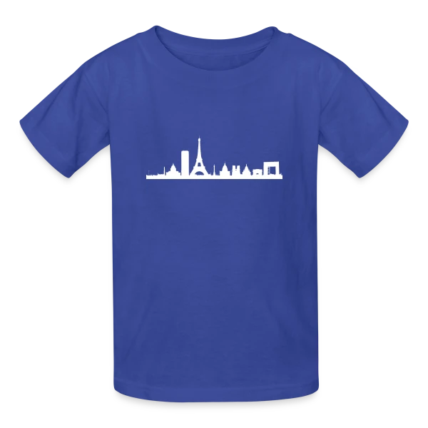 Silhouette Parisienne Élégante sur T-shirts Russell Enfant