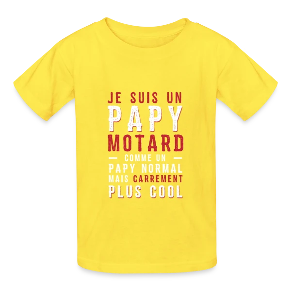Papy Motard : Carrément Plus Cool ! sur T-shirts Russell Enfant