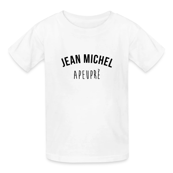 Jean-Michel À Peu Près : L'Expert de l'Approximation sur T-shirts Russell Enfant