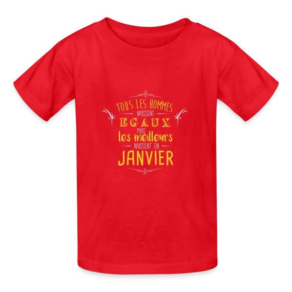 Homme 'Les Légendes Naissent en Janvier' sur T-shirts Russell Enfant