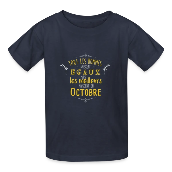 Né en Octobre : L'Élite des Hommes ! sur T-shirts Russell Enfant