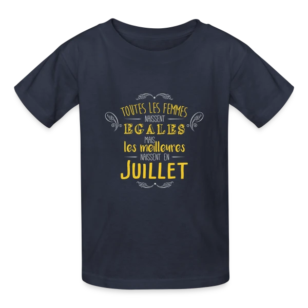 Reine de Juillet : Les Légendes Naissent en Été sur T-shirts Russell Enfant
