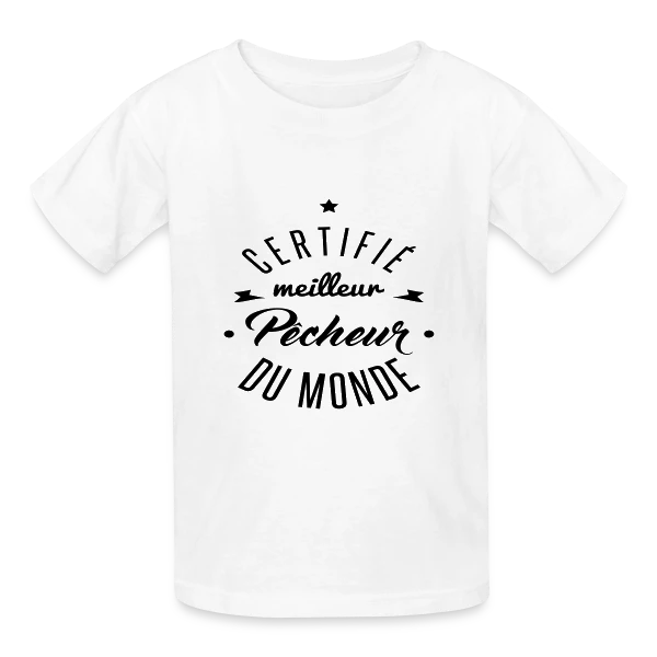 Certifié Meilleur Pêcheur sur T-shirts Russell Enfant