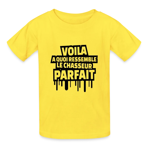 Le Chasseur Parfait : Humour Nature sur T-shirts Russell Enfant