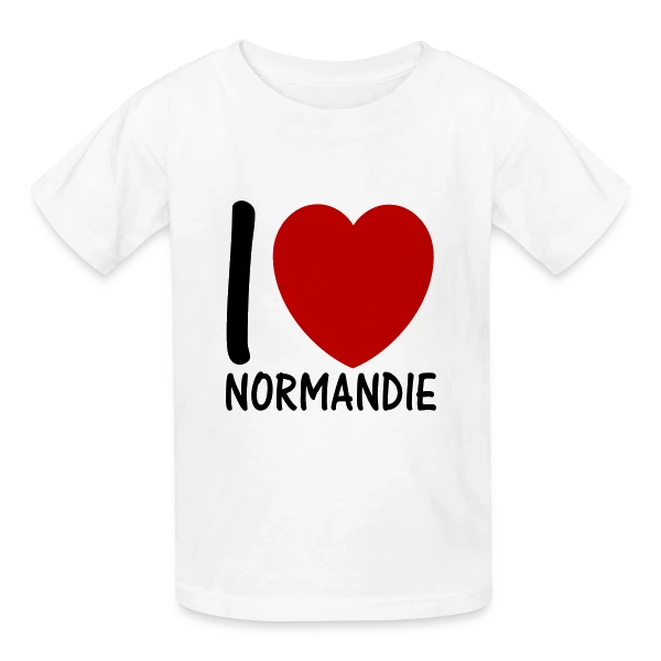 J'aime la Normandie sur T-shirts Russell Enfant